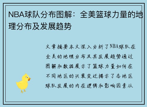 NBA球队分布图解：全美篮球力量的地理分布及发展趋势